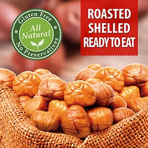 Galil Organic Roasted Chestnuts Pack of 4  Shelled  Ready to Eat  Gluten Free Vegan Organic NonGMO Kosher Snacks  Great for Baking Cooking  Turkey Stuffing 35oz Bags