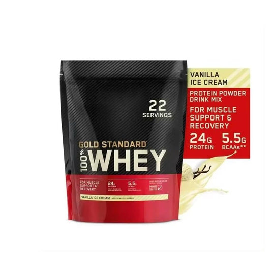 atabayonline Whey Protein Powder Whey Isolate Gluten-Free 100% Protein Powder Sports Fitness Gold Standard 100% Gold Standard whey Protein 22 Servings-24 G Protein-5.5 G BCAA Vanilla Ice Cream