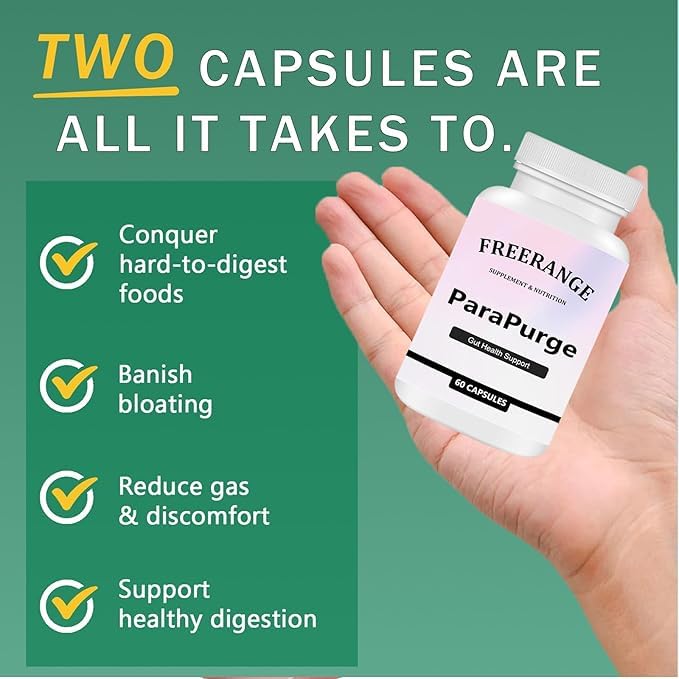 ParaPurge Gut Cleanse - Gut and Colon Support Supplement, ParaPurge Capsule Help Gut Cleanse&Colon Cleanse for Women & Men, Non-GMO Formula, 60 Capsules (1 Bottles)
