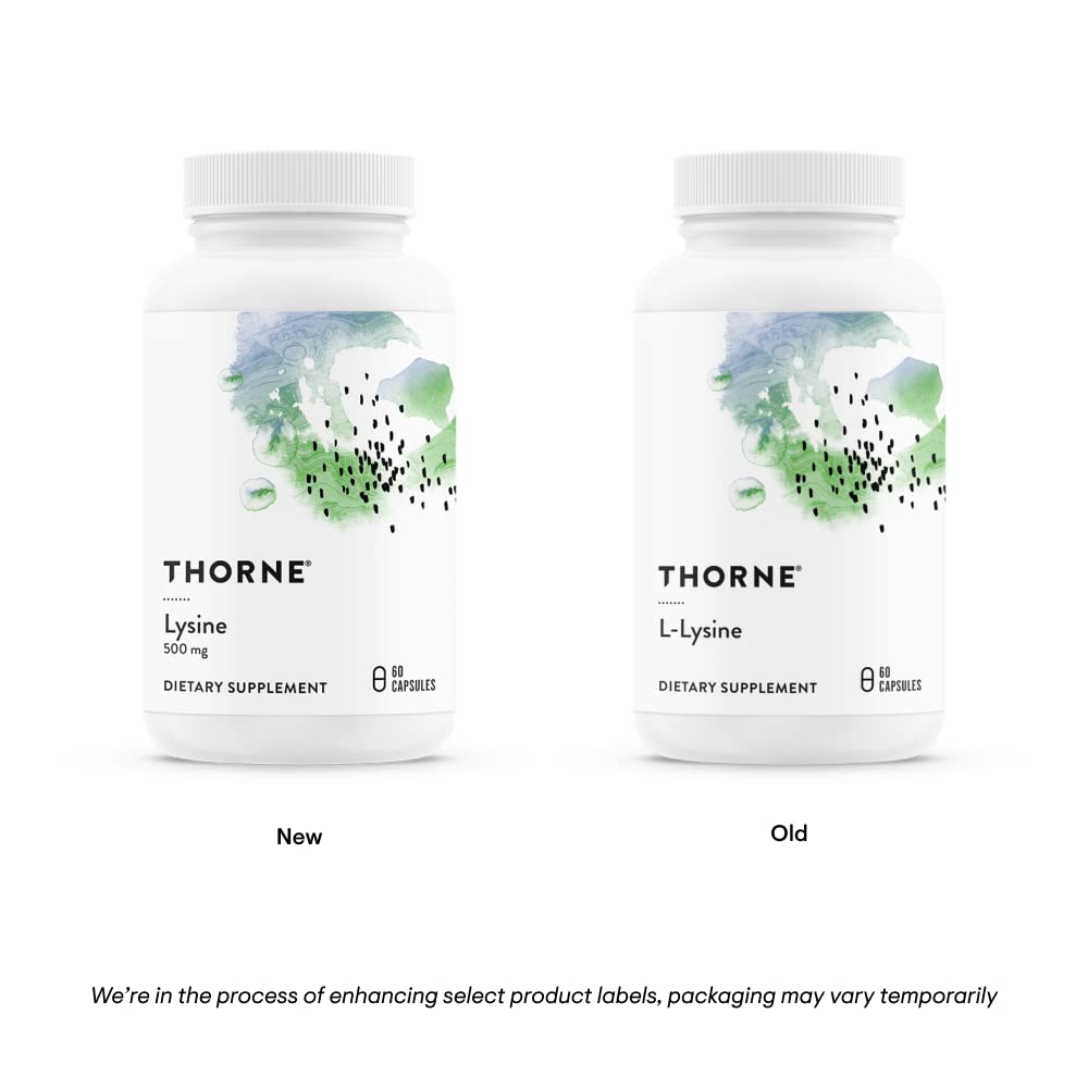THORNE Lysine - Essential Amino Acid for Skin Health, Energy Production, and Immune Function* - 500 mg - 60 Capsules