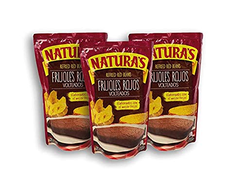 Naturas Refried Red Kidney Beans Frijoles Rojos Volteados  100 Plant Based  Ready To Serve Made With Ground Beans of BeansNo PreservativeNo Artificial Colors100 Natural 400g14 oz 3 pack