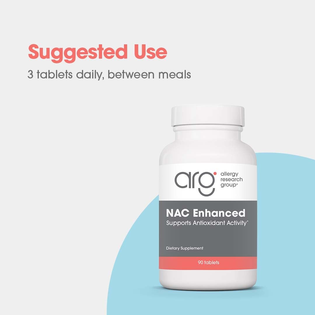 Allergy Research Group NAC Enhanced Supplement - N-Acetyl-L-Cysteine, Glutathione Precursor, Supports Immune Function, Mucus Clearance - 90 Count