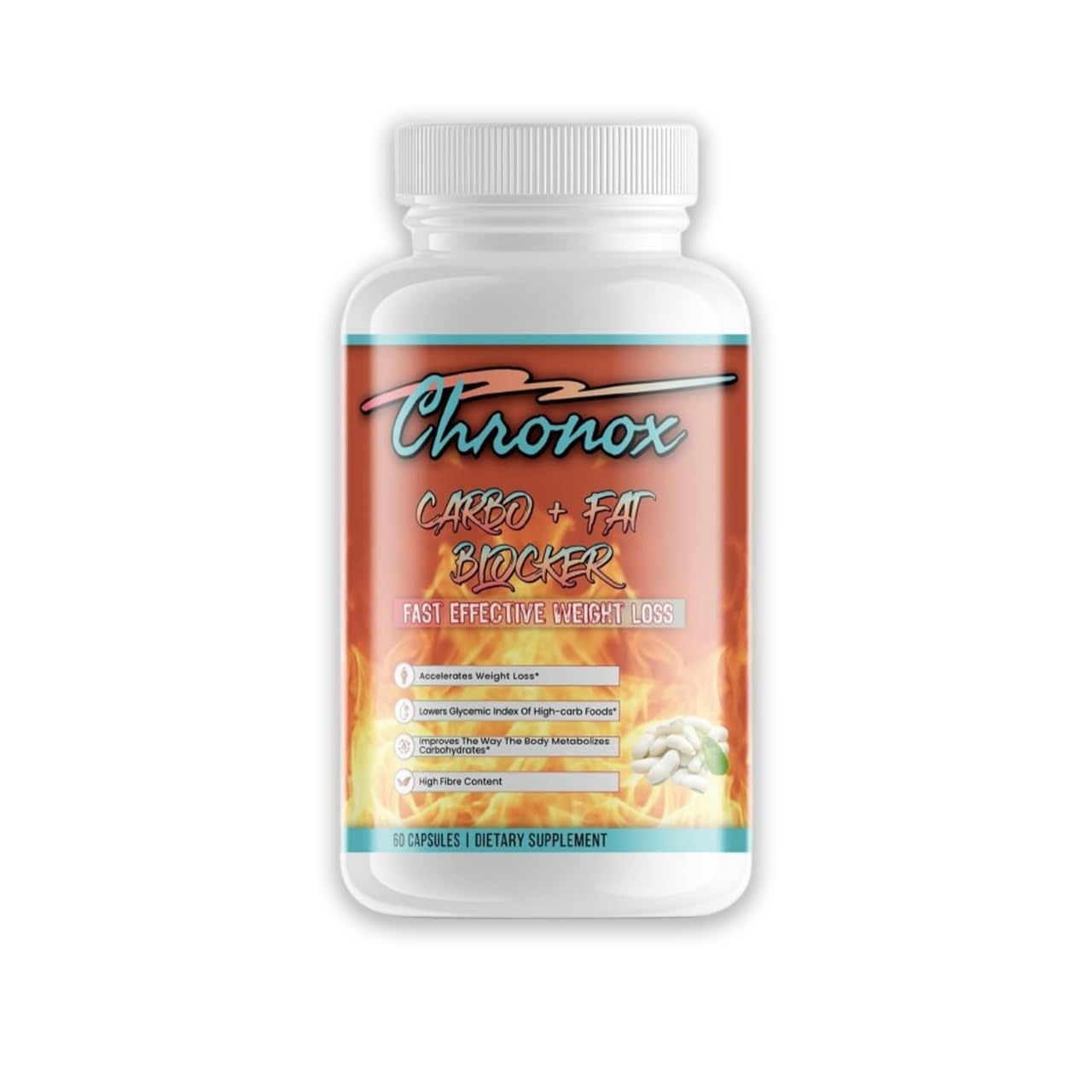 Chronox (60 Capsules Kidney Bean Extract Weight Loss Diet Capsules - Supports Balanced Carbohydrate Metabolism - Suitable for Men and Women - Non-GMO, Vegan Dietary Supplement