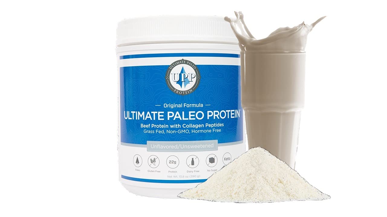 Ultimate Paleo Protein (Unflavored, 15 Servings - Premium Grass Fed Beef Protein, Non-GMO, Paleo Friendly, Gluten Free, Dairy Free, Keto Friendly, No Artificial Sweeteners or Preservatives