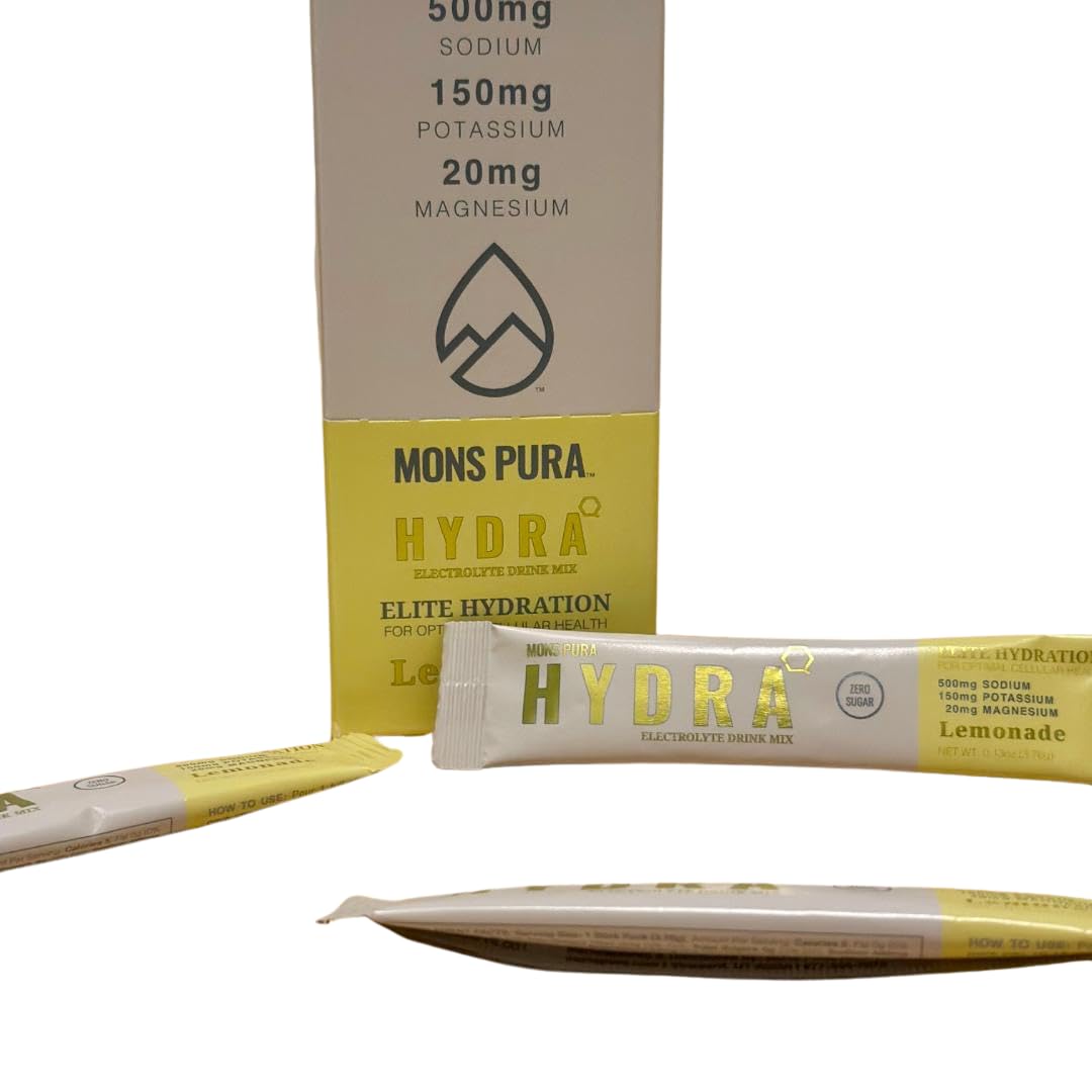 Mons Pura Hydra Lemonade Electrolyte Drink Mix  30 Count