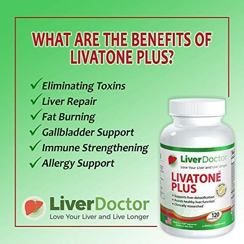 Livatone Plus Liver Detox Capsules Liver Cleanse and Detox Pills with Milk Thistle and Antioxidants (240 Count)