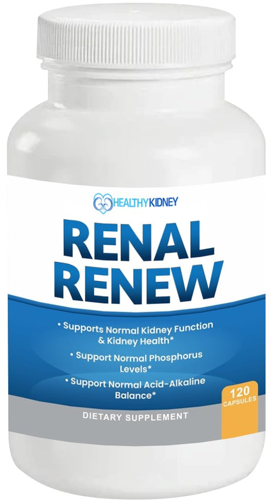 Renal Renew: Advanced Kidney Cleanse Detox & Repair Kidney Support Supplement. Breakthrough Smart Kidney Supplement Rejuvenates Kidney Health 120 Caps