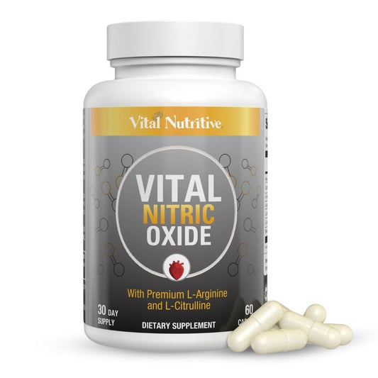 Vital Nitric Oxide Supplements for Men - Workout Booster Supplement for Men - Nitrous Oxide Boost Blood Flow, Blood Pressure, Energy and Workout Performance -30 Days Supply With L Arginine L Citruline