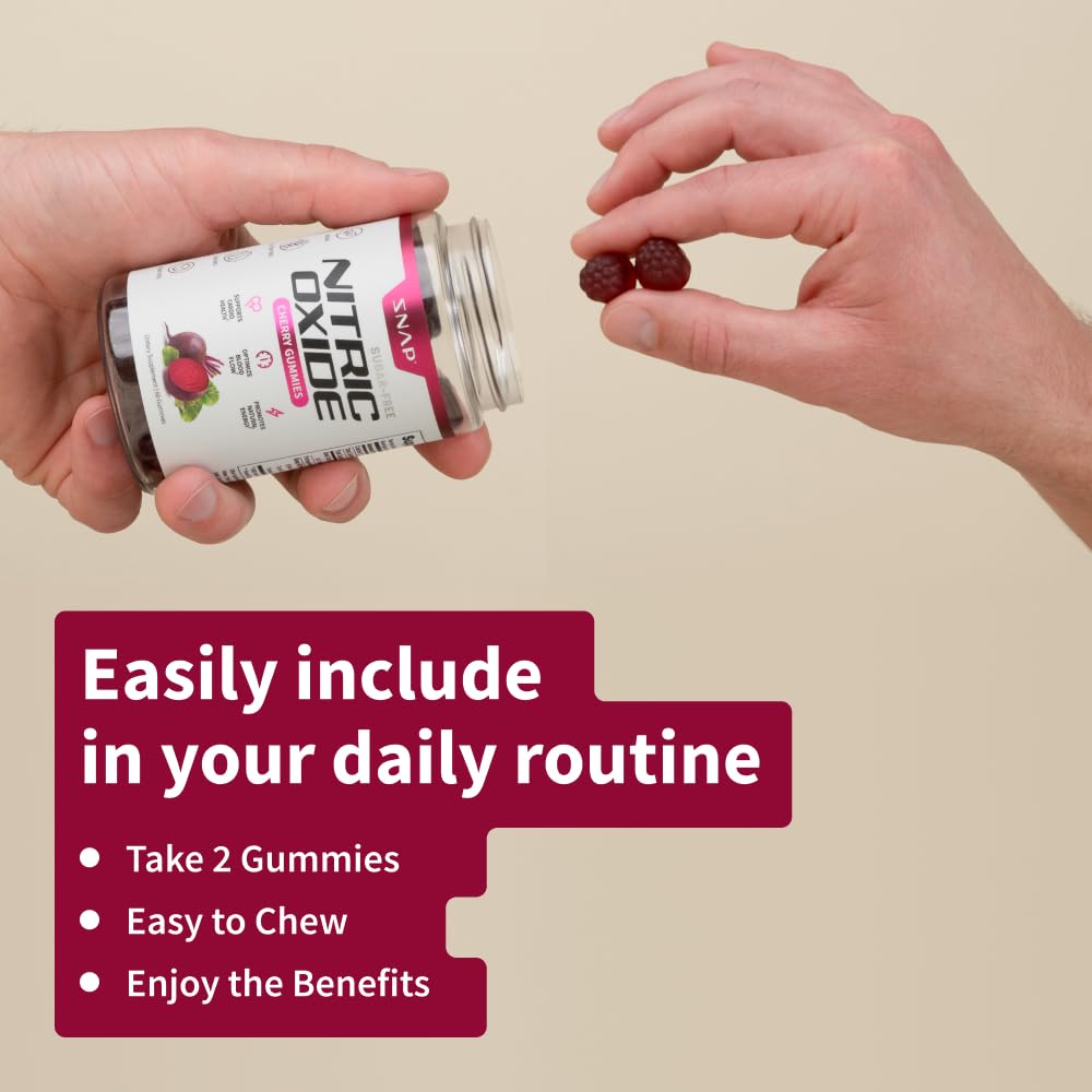 Snap Supplements Nitric Oxide Beet Root Gummies - Support Healthy Blood Circulation,180 Gummies