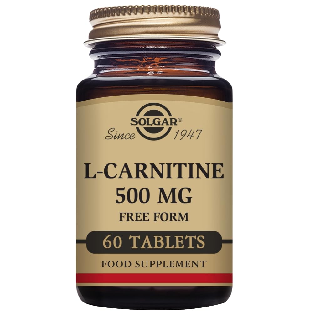 Solgar L-Carnitine 500 mg - 60 Tablets - Non-GMO, Vegan, Gluten Free, Dairy Free, Kosher - 30 Servings
