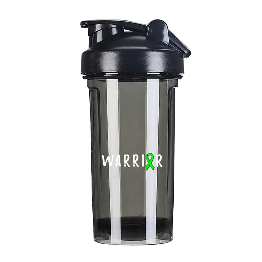 Warrior Mental Health Awareness 18 Ounce Shaker Bottle Drink Mixer Leak-proof Pre Workout Protein Shakes Meal Replacement Shakes Bottles 500ML/18 Oz Black