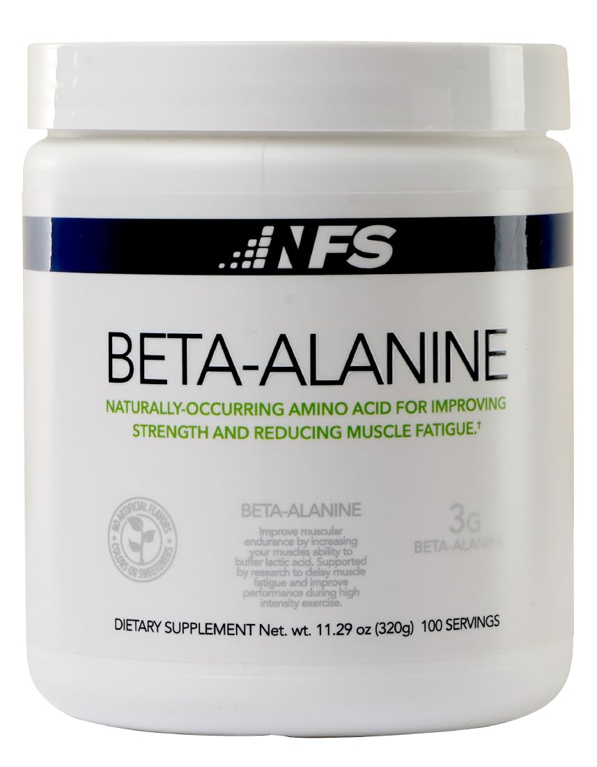 NF Sports Beta Alanine Muscle Recovery Powder, Reduces Muscle Fatique, Dietary Supplement, Unflavored Protein Powder No Artificial Sweeteners, Promotes Muscle Carnosine Levels (320g, 100 Servings)
