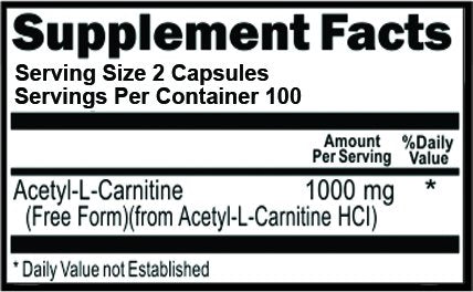 S SUPERIOR HEALTH L-Carnitine 200 Capsules - 500mg per Capsule