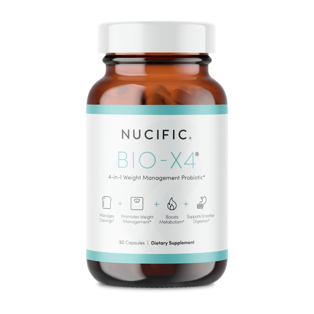 Nucific® Bio-X4 4-in-1 Weight Management Probiotic Supplement, 90 Count.