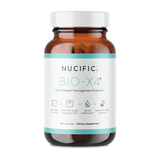 Nucific® Bio-X4 4-in-1 Weight Management Probiotic Supplement, 90 Count.