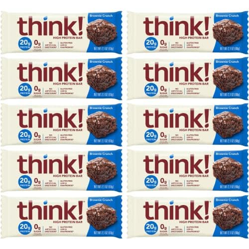 Think Products ThinkThin Bar Brownie Crunch  21 Ounce Bars 10 Pack