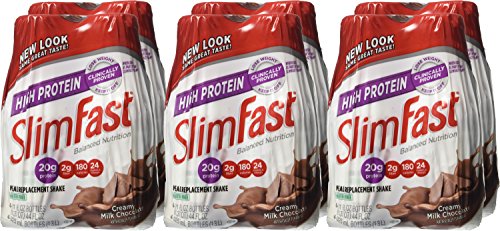 Slim Fast Ready to Drink High Protein Meal Replacement Shake, Creamy Milk Chocolate, 4 Count (Pack of 6)