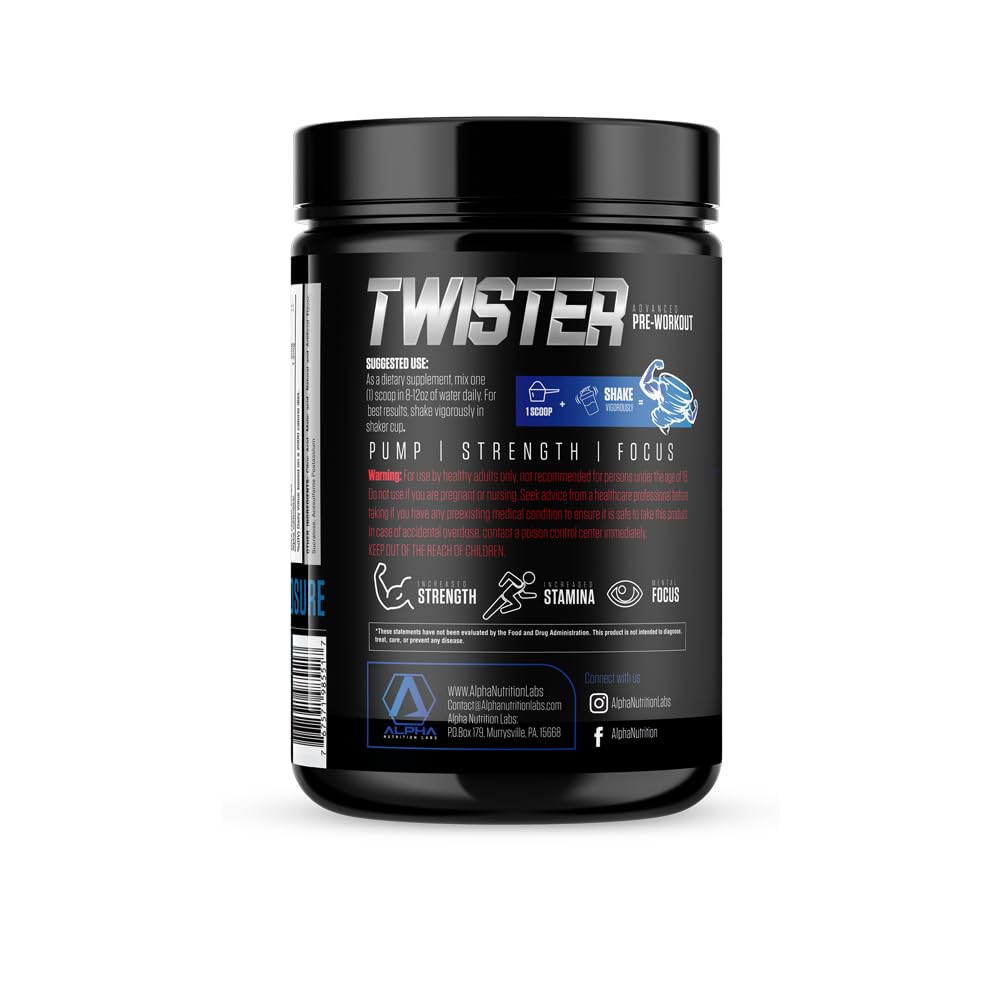 Alpha Nutrition Labs Twister Advanced Pre-Workout Powder (Raspberry Lemonade)