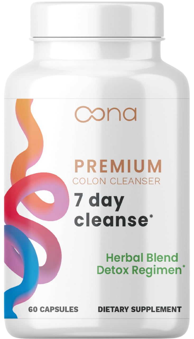 7 Day Advanced Colon Cleanse, Prebiotics & Natural Herbs, Supports Detox & Gut Flora for Women & Men, with Cascara Sagrada, Black Walnut Hulls & Black Cohosh, 30 Capsules 1-2 Daily | 7 Day Cleanse