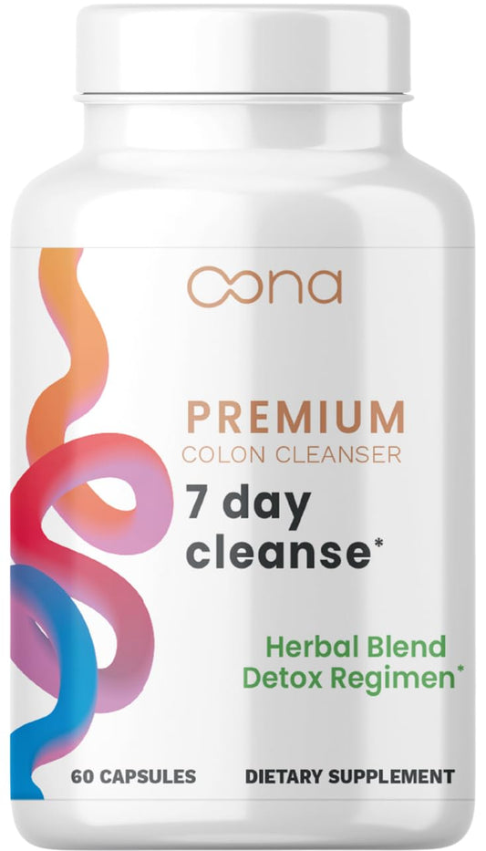 7 Day Advanced Colon Cleanse, Prebiotics & Natural Herbs, Supports Detox & Gut Flora for Women & Men, with Cascara Sagrada, Black Walnut Hulls & Black Cohosh, 30 Capsules 1-2 Daily | 7 Day Cleanse