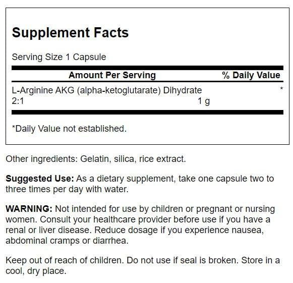 Swanson Ultra Arginine Akg 1 g 90 Caps 2 Pack