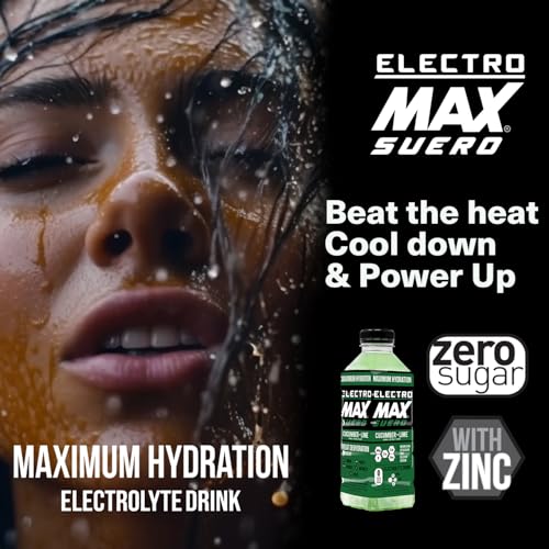 ELECTROMAX SUERO - Zero Sugar Electrolyte Drink - 12-Pack (21.3 Fl Oz Each), Hydration for Sports, Recovery, and Daily Use - Magnesium, Potassium, Zinc, Calcium - Zero Calories. (Fruit Punch)
