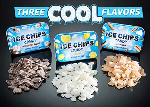 ICE CHIPS Xylitol Candy Tins Lemon 3 Pack  Includes BAND as shown
