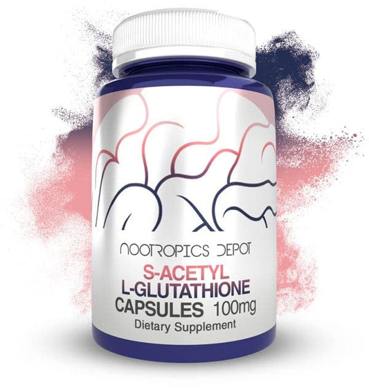 S-Acetyl L-Glutathione Capsules | 100mg | 180 Count | High Bioavailabliity Glutathione | Nootropics Depot