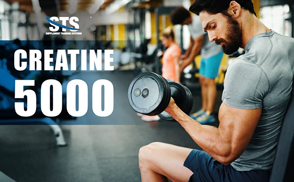 STS Creatine 300 Grams - 100% Pure Raw Creatine Monohydrate Powder, Pre-Workout, Post-Workout, Build Muscle and Stamina - 60 Servings - with Scoop