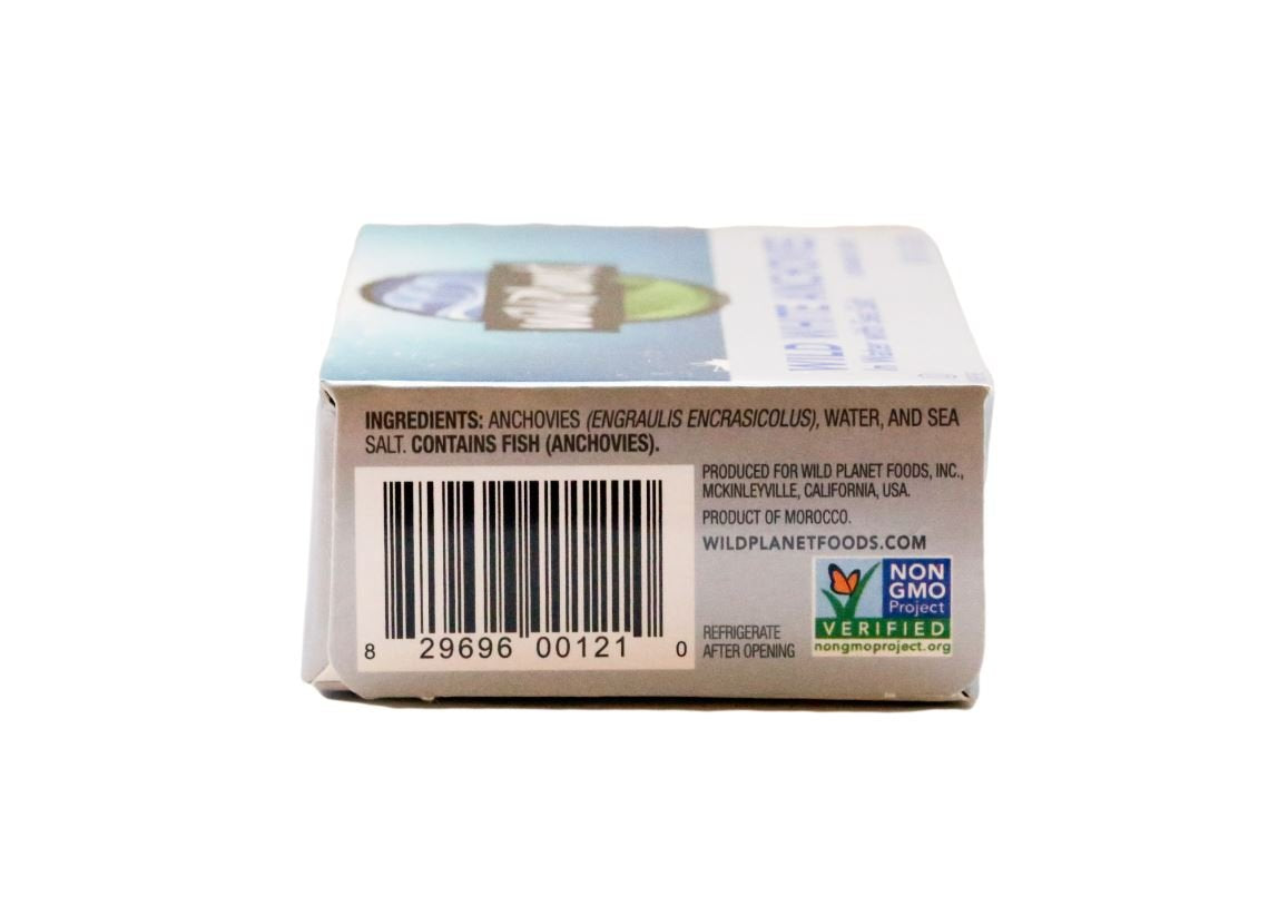 Wild Planet Wild White Anchovies in Water 3rd Party Mercury Tested 44 Ounce
