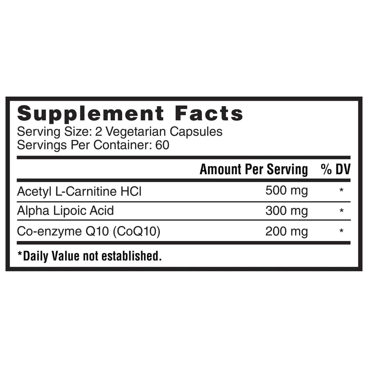 Nature Lab Gold CoQ10 200 mg + Alpha Lipoic Acid + Acetyl L-Carnitine, 120 Vegetarian Capsules