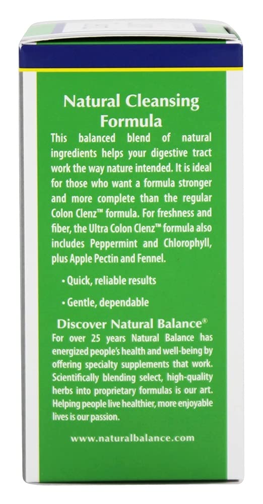 Natural Balance Ultra Colon Clenz | Herbal Cleansing & Regularity Formula for Overnight Support | 60 VegCaps, 60 Serv.
