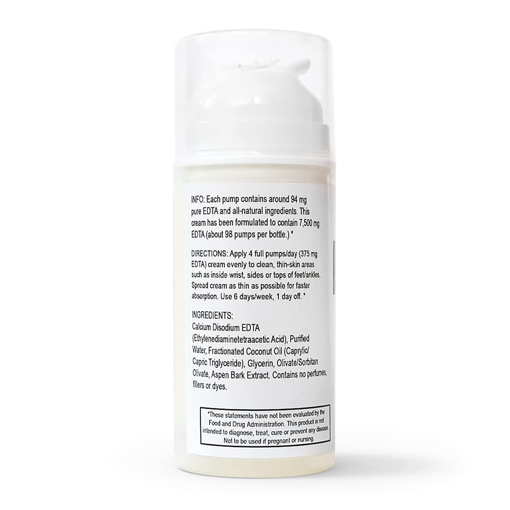 EZDtox Cream - Heavy Metal EDTA Detox - 1 month supply - 3.5oz Pump