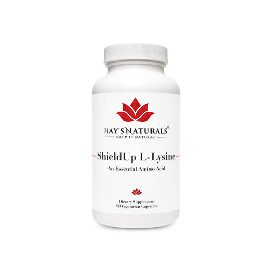 Hay's Naturals ShieldUp Lysine - Immune System Support & Cold Sore Relief - Collagen Support - Vegan - 90 Capsules