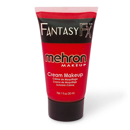 Mehron Makeup Fantasy FX Cream Makeup | Water Based | Halloween | Red Face & Body Paint For Adults 1 fl oz (30ml) (RED)