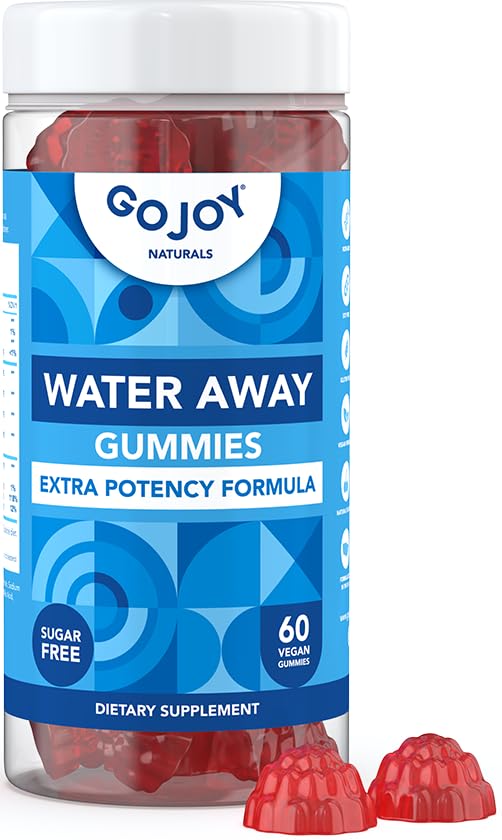 GOJOY Water Away Gummies - Natural Diuretic Support for Water Retention & Hydration Balance - Herbal Formula with Dandelion - 60 Vegan Gummies