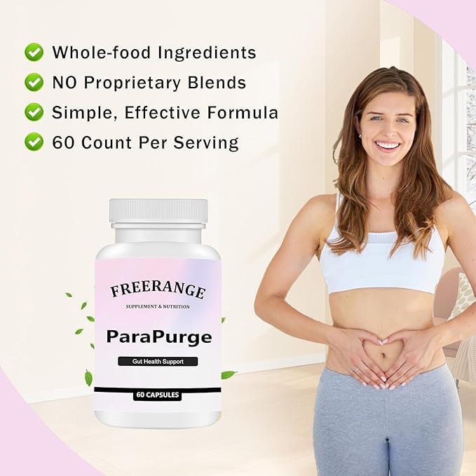 ParaPurge Gut Cleanse - Gut and Colon Support Supplement, ParaPurge Capsule Help Gut Cleanse&Colon Cleanse for Women & Men, Non-GMO Formula, 60 Capsules (1 Bottles)