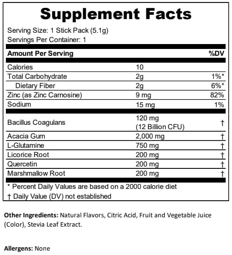 Mixhers Digestion - Gut Health Supplement - For Metabolism, Digestion & Detox - Prebiotics & Postbiotics Drink Mix - With Bacillus Coagulans & L-Glutamine - 30 Packets - Cherry Limeade