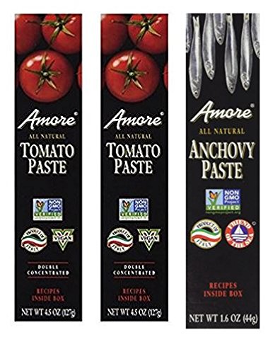 Amore Variety Pack 2 Tomato Paste  45 oz  1 Anchovy Paste 16 oz Pack of 3
