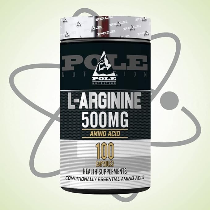Pole Nutrition L-Arginine Essential Amino Acid 500mg | 100 Capsules - Premium Cardiovascular Support and Nitric Oxide Production