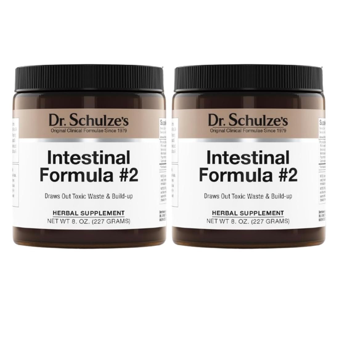 Dr. Schulze's | Intestinal Formula #2 | Herbal Colon Cleanse Formula | Natural Detox Powder| Dietary Supplement | Remove Excess Waste, Poisons & Build-Up | Gastroenteric Vacuum | 8 Oz. Jar (2 Pack)