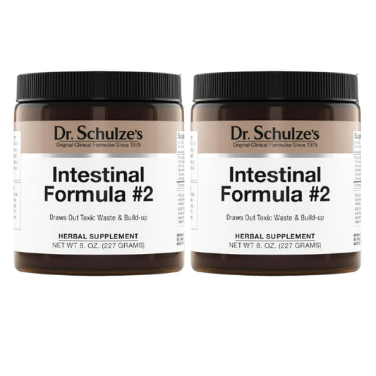 Dr. Schulze's | Intestinal Formula #2 | Herbal Colon Cleanse Formula | Natural Detox Powder| Dietary Supplement | Remove Excess Waste, Poisons & Build-Up | Gastroenteric Vacuum | 8 Oz. Jar (2 Pack)