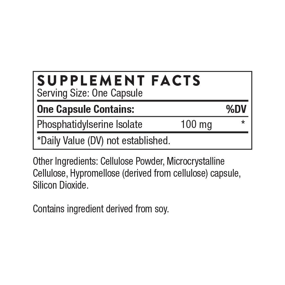 THORNE Phosphatidylserine (Formerly Iso-Phos) - Cortisol Management Support - Phosphatidylserine Isolate Supplement to Support Brain Function* - 60 Capsules - 60 Servings
