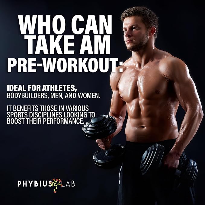 PHYBIUS Lab AM Pre-Workout (Sour Watermelon) Focus, Strength, Powder, 30 Servings