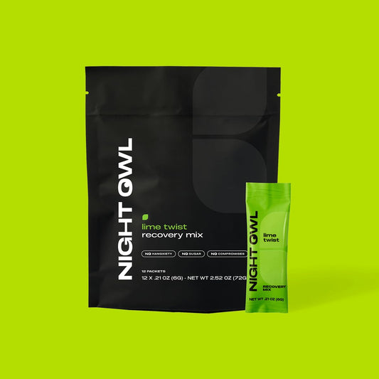 NIGHT OWL ELECTROLYTES Recovery Mix - Lime Twist - 12 Pack