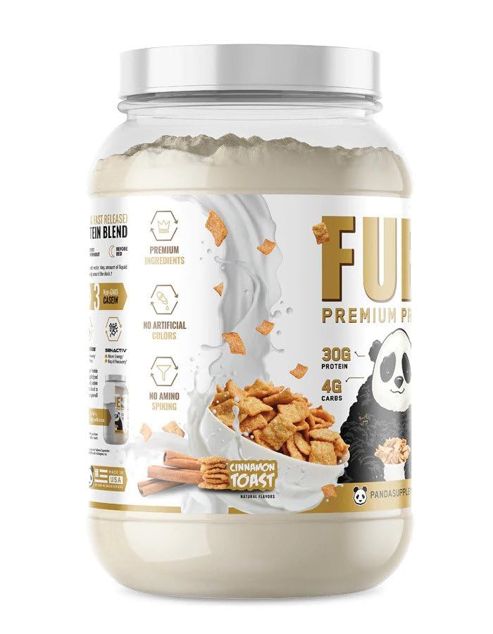 Underground Bio Labs Panda Fuel Premium Protein Non-GMO Whey,Hydrolyzed Collagen,Casein,Probiotics,Digestive Enzymes, Keto Friendly,Time Release, 25 Servings (Cinnamon Toast) (with inclusions)