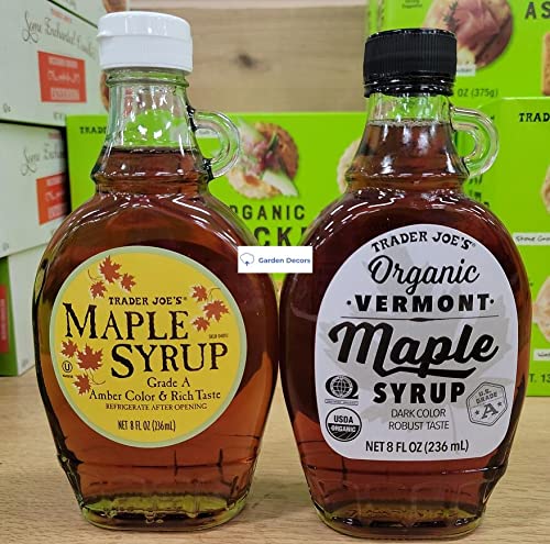 Trader Joes2 Grade A Maple Syrup  Organic Vermont Maple Syrup 8fl oz 236ml Two Bottles