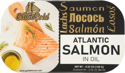 Baltic Gold Atlantic Salmon Fillets In Oil  423 oz 120g Salmon in Oil 3 Pack 3 Pack