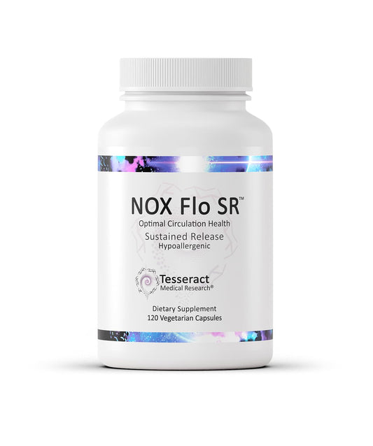 Tesseract NOX Flo SR Nitric Oxide Booster, Vascular Health Supplement, 120 Capsules, Sustained-Release L Citrulline, Coenzyme Q10 & R Lipoic Acid, Circulation & Blood Pressure Support, Hypoallergenic
