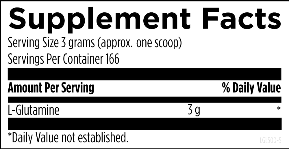 Designs for Health L Glutamine Powder - 3000mg Amino Acids Supplement to Support Muscle Recovery, Digestive, Immune + Gut Health - Non-GMO + Gluten Free Easy Drink Mix (166 Servings / 500g)